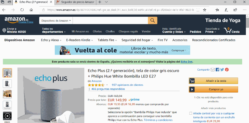 histórico de precios de Amazon