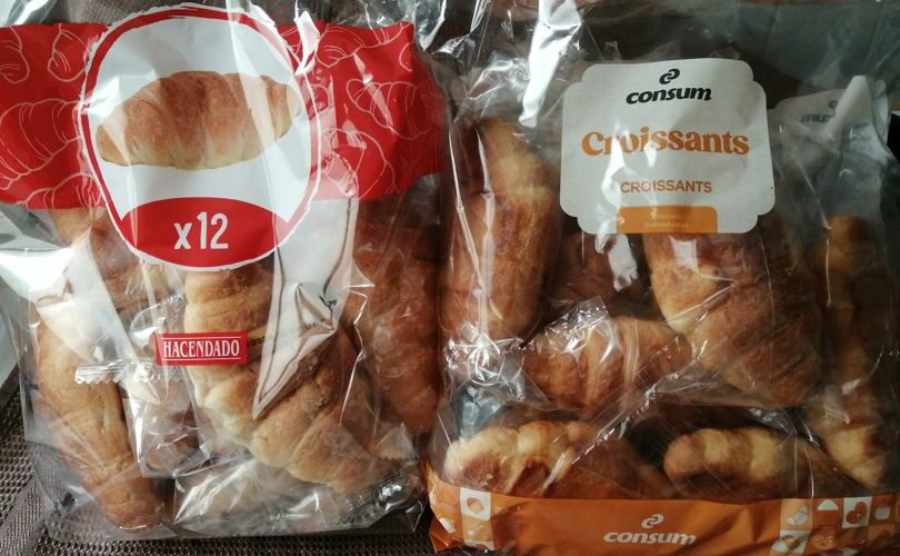 Comparativa bollería croissants Consum y Mercadona